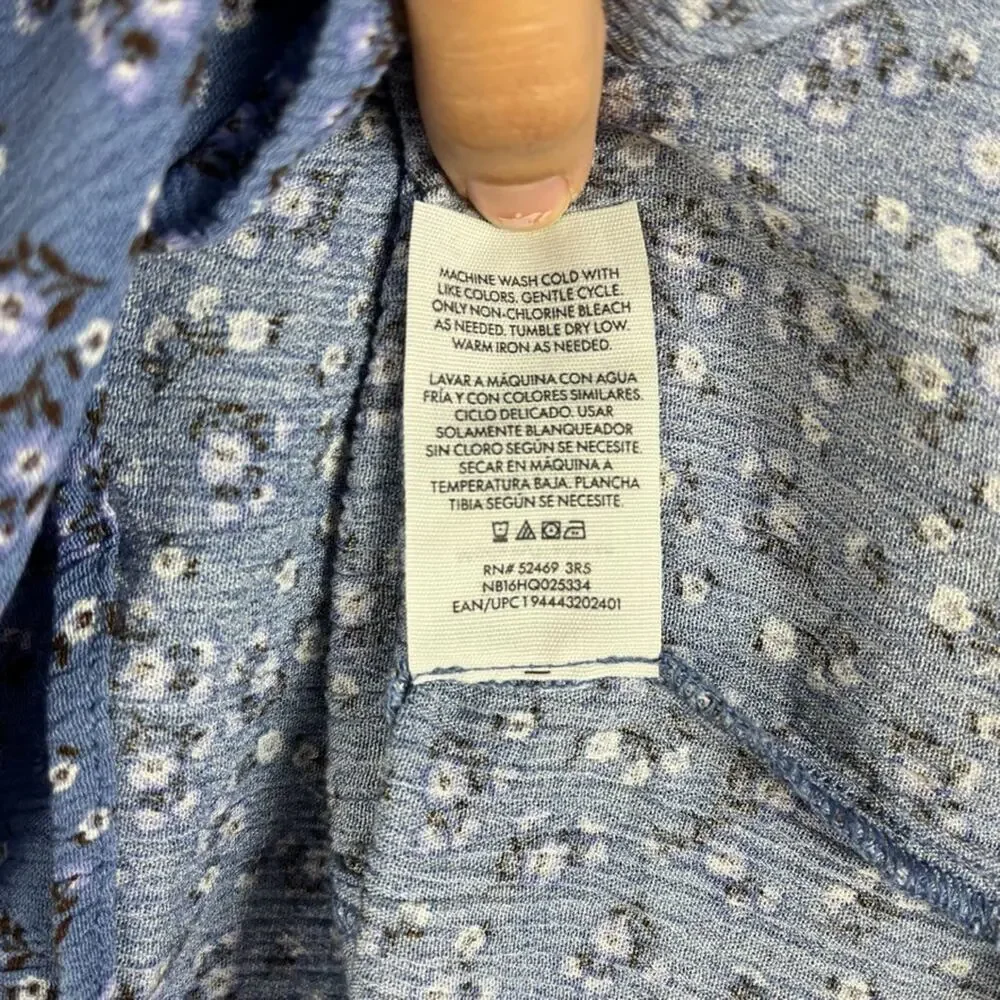 No Boundaries Blue Floral Maxi Dress Women's Size XL V-Neck Spaghetti Strap - Picture 6 of 10
